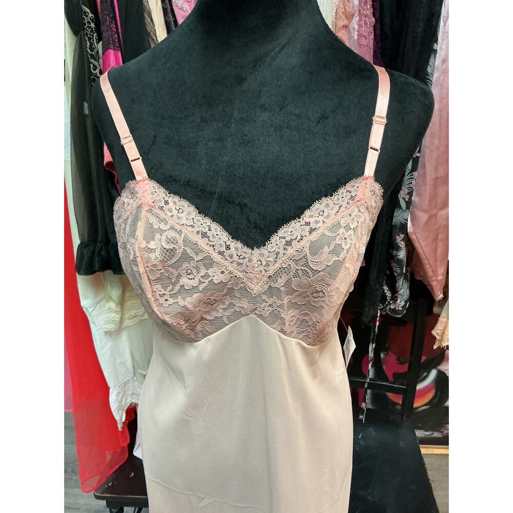 VINTAGE PEACH SLIP DRESS SMALL - Picture 2 of 4